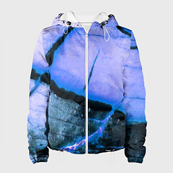 Женская куртка Трещины на абстрактном синем фоне