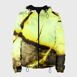 Женская куртка Трещины на абстрактном жёлтом фоне