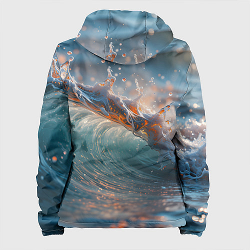 Женская куртка Волна и блики солнца / 3D-Черный – фото 2