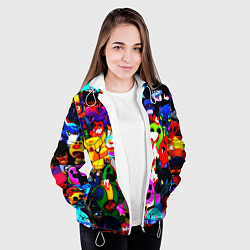 Куртка с капюшоном женская Doom x brawl stars, цвет: 3D-белый — фото 2
