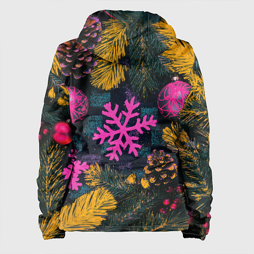Женская куртка Новый год и краски / 3D-Белый – фото 2
