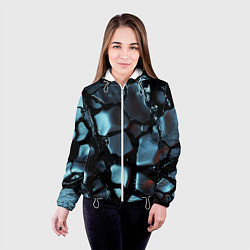 Куртка с капюшоном женская The liquid substance is grey, цвет: 3D-белый — фото 2