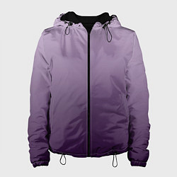 Куртка с капюшоном женская Градиент мягкий холодный сиреневый, цвет: 3D-черный