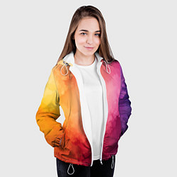 Куртка с капюшоном женская Облака краски, цвет: 3D-белый — фото 2