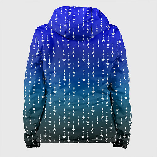 Женская куртка Градиент сине-зелёный со звёздочками / 3D-Черный – фото 2