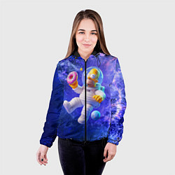 Куртка с капюшоном женская Homer Simpson is a brave astronaut, цвет: 3D-черный — фото 2