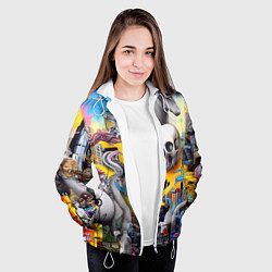 Куртка с капюшоном женская Урбанистический сон - сюрреализм, цвет: 3D-белый — фото 2