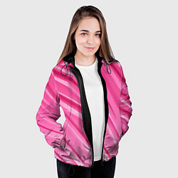 Куртка с капюшоном женская Розовый пластик, цвет: 3D-черный — фото 2
