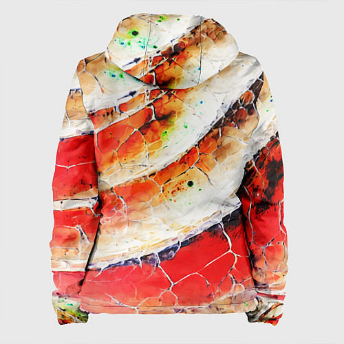 Женская куртка Красно-белая волнистая абстракция / 3D-Белый – фото 2