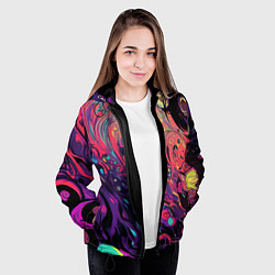 Куртка с капюшоном женская Интерференционные цвета, цвет: 3D-черный — фото 2