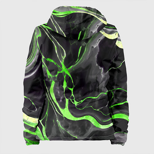 Женская куртка Зелёно-чёрный мрамор / 3D-Белый – фото 2