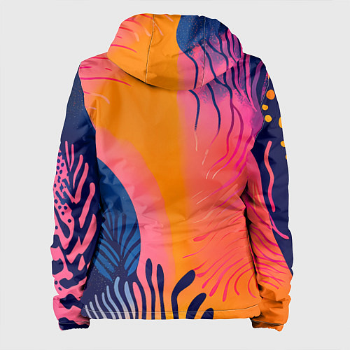 Женская куртка Векторная абстракция с растениями - нейросеть / 3D-Белый – фото 2