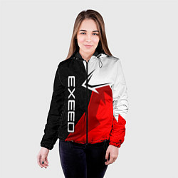 Куртка с капюшоном женская Exeed - красно-белый, цвет: 3D-черный — фото 2