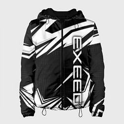 Куртка с капюшоном женская Exeed - белые линии, цвет: 3D-черный