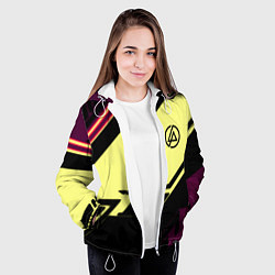 Куртка с капюшоном женская Linkin park geometry steel, цвет: 3D-белый — фото 2