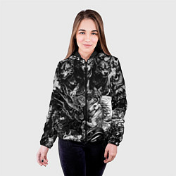 Куртка с капюшоном женская Дракон и другие мифические существа в стиле тату, цвет: 3D-черный — фото 2