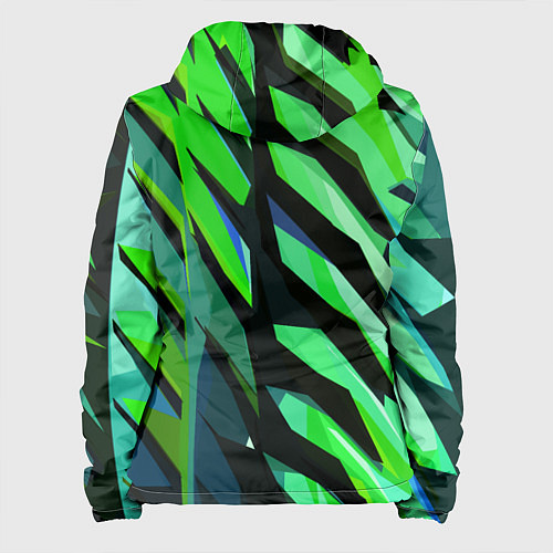 Женская куртка Чёрно-зелёная абстракция / 3D-Белый – фото 2