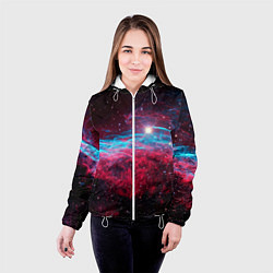 Куртка с капюшоном женская Uy scuti star - neon space, цвет: 3D-белый — фото 2
