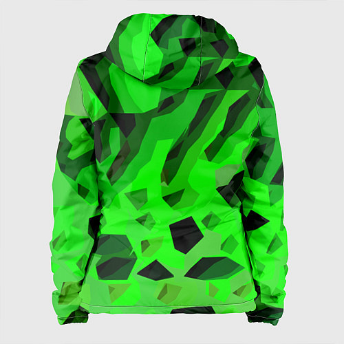 Женская куртка Чёрно-зелёная пористая абстракция / 3D-Черный – фото 2