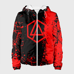 Куртка с капюшоном женская Linkin park краски всплеск текстура, цвет: 3D-белый