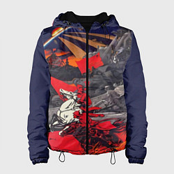 Куртка с капюшоном женская Советский Союз - Заря Человечества, цвет: 3D-черный