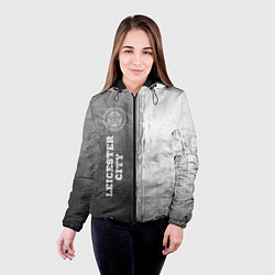 Куртка с капюшоном женская Leicester City - grey gradient по-вертикали, цвет: 3D-черный — фото 2