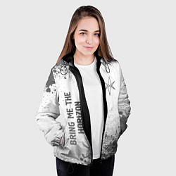 Куртка с капюшоном женская Bring Me the Horizon - white gradient вертикально, цвет: 3D-черный — фото 2