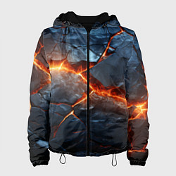 Женская куртка Черная треснутая плита - текстура