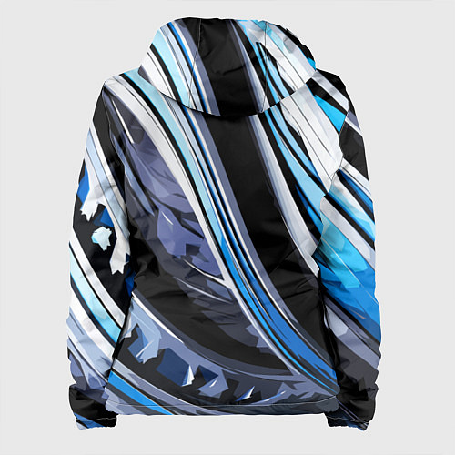 Женская куртка Волнистая чёрно-синяя абстракция / 3D-Черный – фото 2