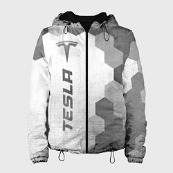 Куртка с капюшоном женская Tesla - white gradient по-вертикали, цвет: 3D-черный