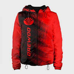 Куртка с капюшоном женская Daewoo - red gradient по-вертикали, цвет: 3D-черный