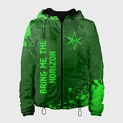 Куртка с капюшоном женская Bring Me the Horizon - green gradient вертикально, цвет: 3D-черный