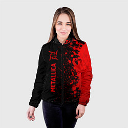 Куртка с капюшоном женская Metallica - red gradient по-вертикали, цвет: 3D-черный — фото 2