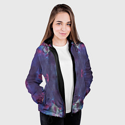 Куртка с капюшоном женская Тай-дай космос, цвет: 3D-черный — фото 2