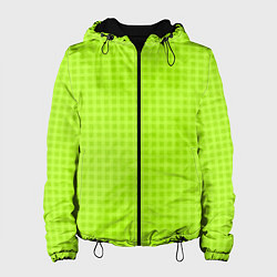 Женская куртка Кислотный зелёный паттерн клетка