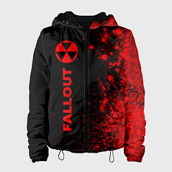 Куртка с капюшоном женская Fallout - red gradient по-вертикали, цвет: 3D-черный