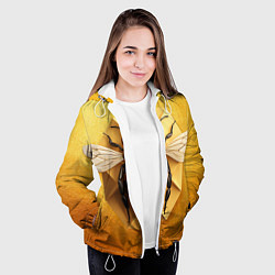 Куртка с капюшоном женская Пчела на золоте, цвет: 3D-белый — фото 2