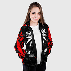Куртка с капюшоном женская Ведьмак - волк, цвет: 3D-черный — фото 2