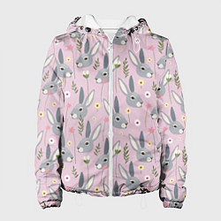 Женская куртка Серый заяц с цветами