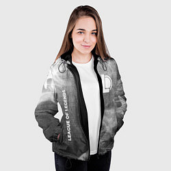Куртка с капюшоном женская League of Legends - grey gradient вертикально, цвет: 3D-черный — фото 2