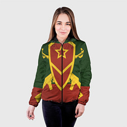 Куртка с капюшоном женская Мотострелковые войска: герб со щитом, цвет: 3D-черный — фото 2