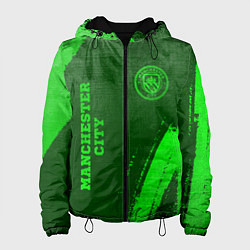 Куртка с капюшоном женская Manchester City - green gradient вертикально, цвет: 3D-черный