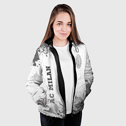 Куртка с капюшоном женская AC Milan - white gradient вертикально, цвет: 3D-черный — фото 2