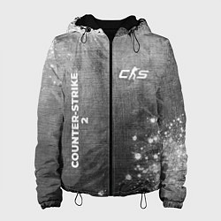 Куртка с капюшоном женская Counter-Strike 2 - grey gradient вертикально, цвет: 3D-черный