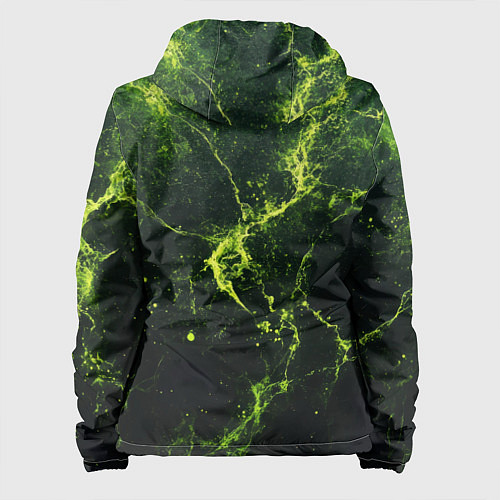 Женская куртка Зеленые волокна - текстура / 3D-Белый – фото 2