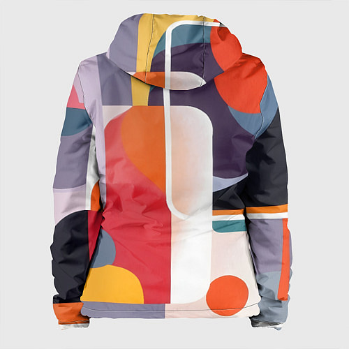 Женская куртка Абстракция из фигур и линий / 3D-Белый – фото 2