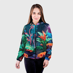 Куртка с капюшоном женская Морские растения, цвет: 3D-черный — фото 2