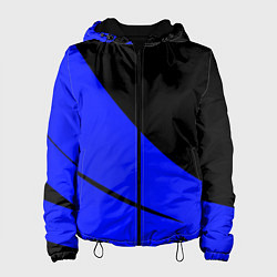 Женская куртка Чёрный с синим двуцветный с полосой