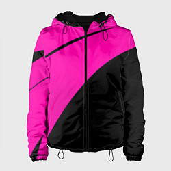 Женская куртка Розовый с чёрным двуцветный с полосой