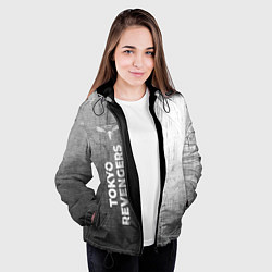 Куртка с капюшоном женская Tokyo Revengers - grey gradient по-вертикали, цвет: 3D-черный — фото 2